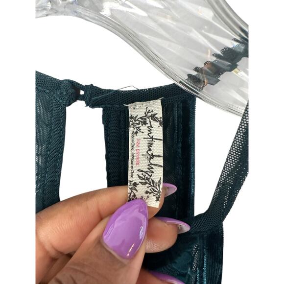 Intimately Free People Dress Green Velvet Lace Night Out Party Mini Small - Picture 2 of 10